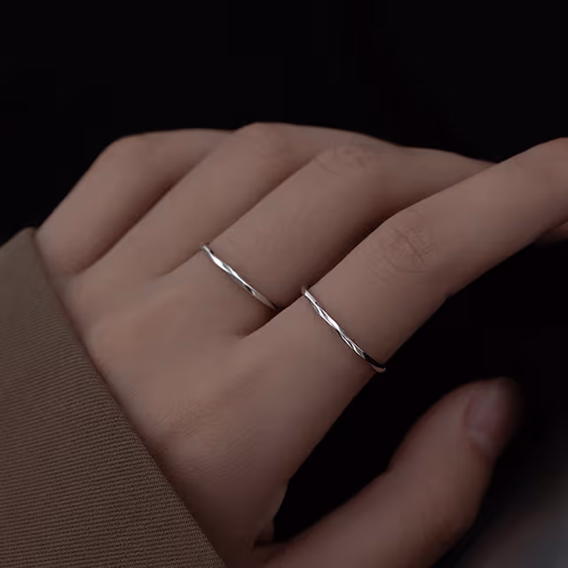 Silver Twist Adjustable Ring